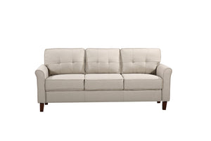 English Elm Mid-Century Tufted Three-Seat Sofa with Low-Profile Frame for Stylish Living Spaces B2735P514828