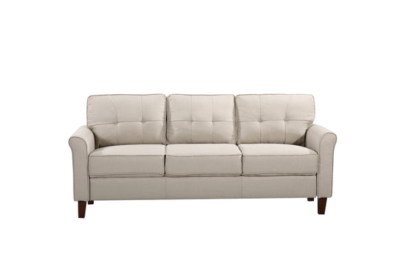 English Elm Mid-Century Tufted Three-Seat Sofa with Low-Profile Frame for Stylish Living Spaces B2735P514828
