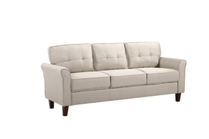 English Elm Mid-Century Tufted Three-Seat Sofa with Low-Profile Frame for Stylish Living Spaces B2735P514828