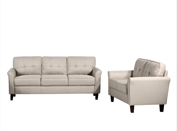 English Elm Mid-Century Tufted Three-Seat Sofa with Low-Profile Frame for Stylish Living Spaces B2735P514828