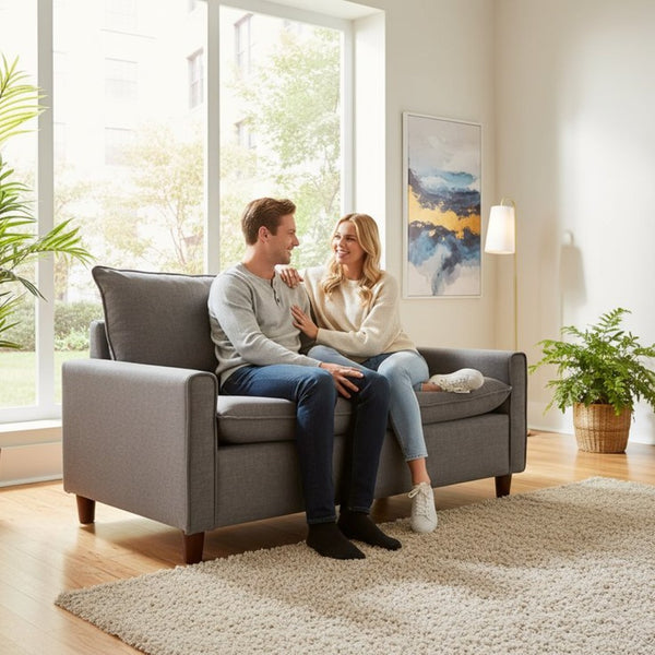 English Elm Container Furniture Direct Kathy Fabric Sleeper Loveseat with Tapered Wood Legs Small Space B2735P526852