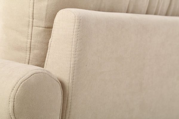 English Elm Transitional Button Tufted Loveseat with Nailhead Trim Rolled Arms and Pine Frame Camel B2735P527507