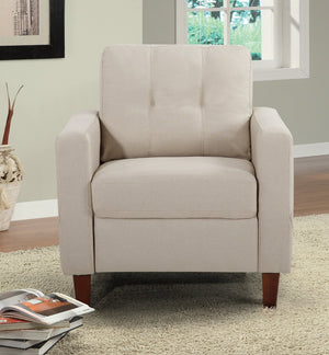 English Elm Button Tufted Accent Chair Polyester Upholstered Transitional Seat for Living Room Beige B2735P527614