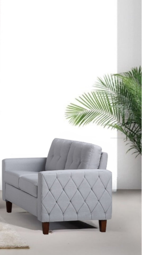 English Elm Button Tufted Accent Chair Polyester Upholstered Transitional Seat for Living Room Light Gray B2735P527617