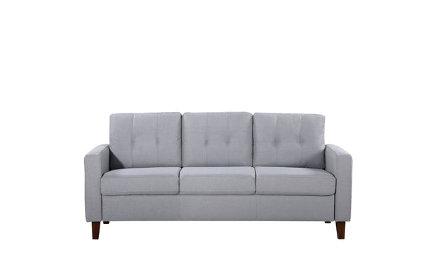 English Elm Button Tufted Accent Chair Polyester Upholstered Transitional Seat for Living Room Light Gray B2735P527617