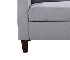 English Elm Button Tufted Accent Chair Polyester Upholstered Transitional Seat for Living Room Light Gray B2735P527617