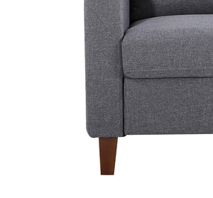 English Elm Button Tufted Accent Chair Polyester Upholstered Transitional Seat for Living Room Dark Grey B2735P527620