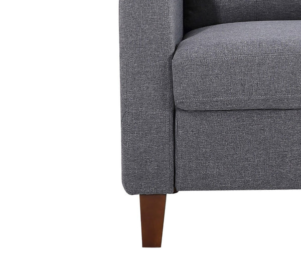 English Elm Button Tufted Accent Chair Polyester Upholstered Transitional Seat for Living Room Dark Grey B2735P527620