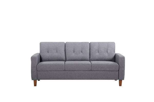 English Elm Piped Trim Tufted Polyester Accent Chair with Square Arms for Living Room Decor Dark Grey B2735P527622