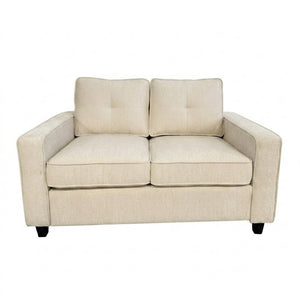 English Elm 54.3" Chenille Loveseat Soft Cloud Texture Square Arm Compact Sofa for Studio Apartments Beige B2735P535859