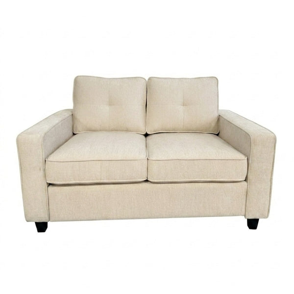 English Elm 54.3" Chenille Loveseat Soft Cloud Texture Square Arm Compact Sofa for Studio Apartments Beige B2735P535859
