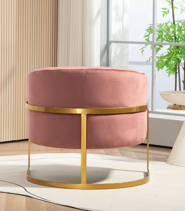 English Elm Luxury Velvet Accent Chair Sculptural Segmented Back Ergonomic Upholstered Seat Rose B2735P539720