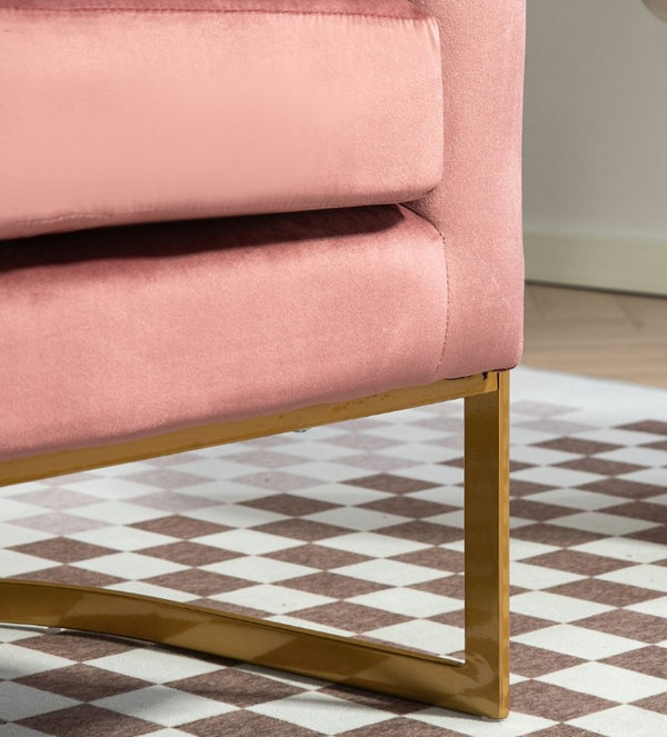 English Elm Luxury Velvet Accent Chair Sculptural Segmented Back Ergonomic Upholstered Seat Rose B2735P539720