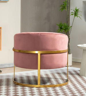 English Elm Luxury Velvet Accent Chair Sculptural Segmented Back Ergonomic Upholstered Seat Rose B2735P539720