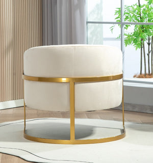 English Elm Luxury Velvet Accent Chair Sculptural Segmented Back Ergonomic Upholstered Seat Beige B2735P539721