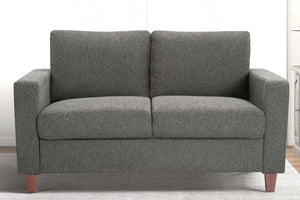 English Elm Mid-Century Modern Two Seat Loveseat with Foam Cushions Solid Wood Legs Apartment Ready Gray B2735P539741