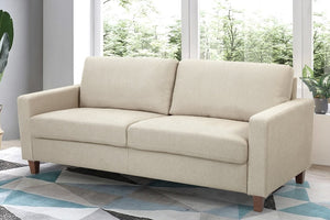 English Elm Mid-Century Modern Two Seat Loveseat with Foam Cushions Solid Wood Legs Apartment Ready Beige B2735P539744