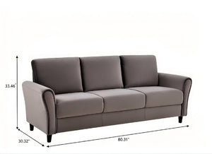 English Elm Patricia Mid-Century Three Seater Sofa with Plush Upholstery and Solid Wood Legs Gray B2735P539767