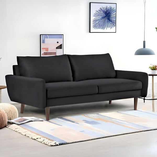 English Elm Kent Velvet Sofa Plush Cushioned Seating with Tapered Wood Legs for Modern Living B2735P542641