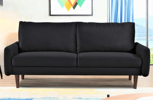 English Elm Kent Velvet Sofa Plush Cushioned Seating with Tapered Wood Legs for Modern Living B2735P542641