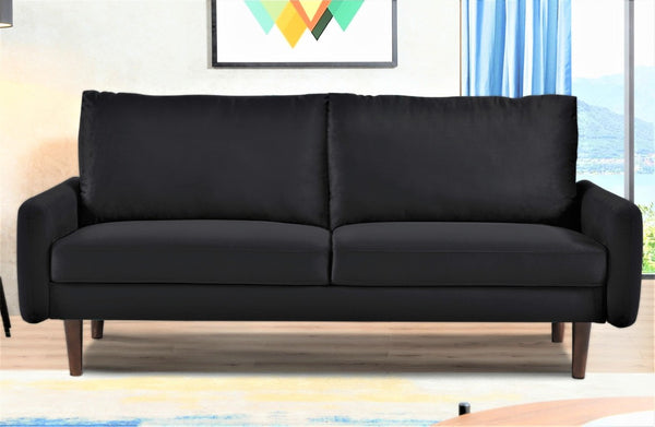 English Elm Kent Velvet Sofa Plush Cushioned Seating with Tapered Wood Legs for Modern Living B2735P542641