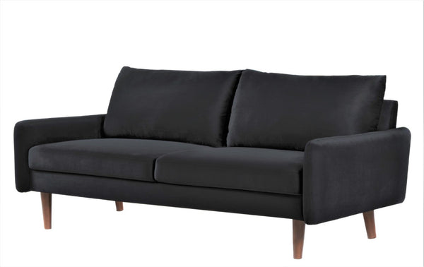 English Elm Kent Velvet Sofa Plush Cushioned Seating with Tapered Wood Legs for Modern Living B2735P542641