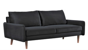 English Elm Kent Velvet Sofa Plush Cushioned Seating with Tapered Wood Legs for Modern Living B2735P542641
