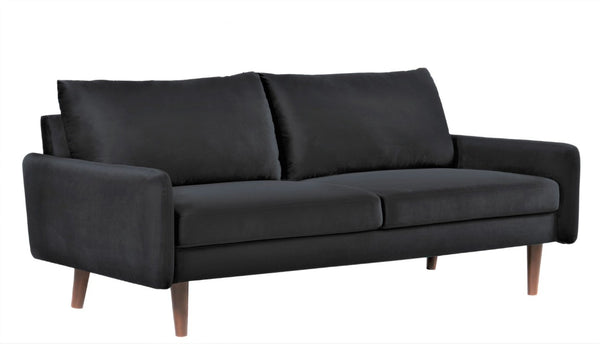 English Elm Kent Velvet Sofa Plush Cushioned Seating with Tapered Wood Legs for Modern Living B2735P542641