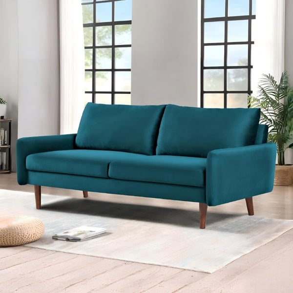 English Elm Kent Velvet Sofa Plush Cushioned Seating with Tapered Wood Legs for Living Room B2735P542642