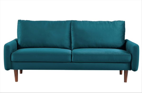 English Elm Kent Velvet Sofa Plush Cushioned Seating with Tapered Wood Legs for Living Room B2735P542642