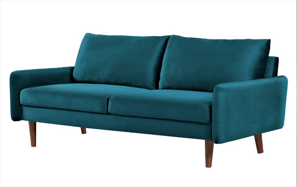 English Elm Kent Velvet Sofa Plush Cushioned Seating with Tapered Wood Legs for Living Room B2735P542642