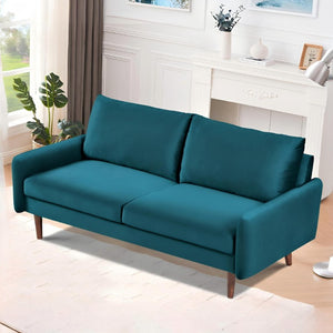 English Elm Kent Velvet Sofa Plush Cushioned Seating with Tapered Wood Legs for Living Room B2735P542642