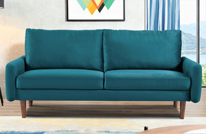 English Elm Kent Velvet Sofa Plush Cushioned Seating with Tapered Wood Legs for Living Room B2735P542642