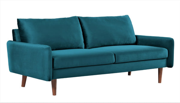 English Elm Kent Velvet Sofa Plush Cushioned Seating with Tapered Wood Legs for Living Room B2735P542642