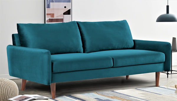 English Elm Kent Velvet Sofa Plush Cushioned Seating with Tapered Wood Legs for Living Room B2735P542642