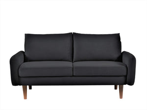 English Elm Modern Velvet Upholstered Loveseat with Gold Legs and Nailhead Trim for Small Spaces Black Tapered Legs B2735P542644