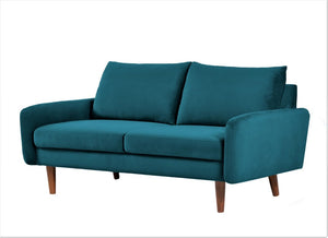 English Elm Modern Velvet Upholstered Loveseat with Gold Legs and Nailhead Trim for Small Spaces Emerald Tapered Legs B2735P542645
