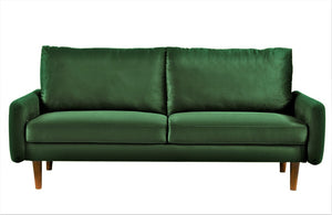 English Elm Kent Velvet Upholstered Sofa with Tapered Wood Legs for a Sleek Living Room Green B2735P542650