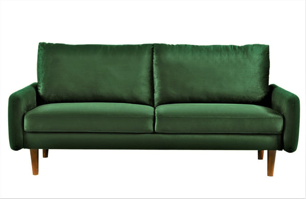 English Elm Kent Velvet Upholstered Sofa with Tapered Wood Legs for a Sleek Living Room Green B2735P542650