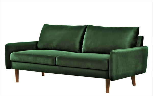 English Elm Kent Velvet Upholstered Sofa with Tapered Wood Legs for a Sleek Living Room Green B2735P542650