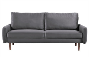 English Elm Kent Velvet Sofa Sleek European Silhouette with Tapered Wood Legs for Living Rooms Gray B2735P542651