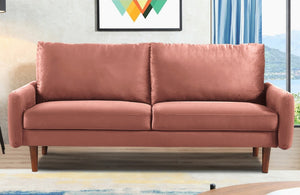 English Elm Kent Velvet Upholstered Sofa with Tapered Wood Legs for a Sleek Living Room Rose B2735P542652