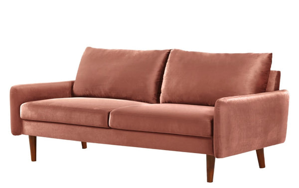 English Elm Kent Velvet Upholstered Sofa with Tapered Wood Legs for a Sleek Living Room Rose B2735P542652