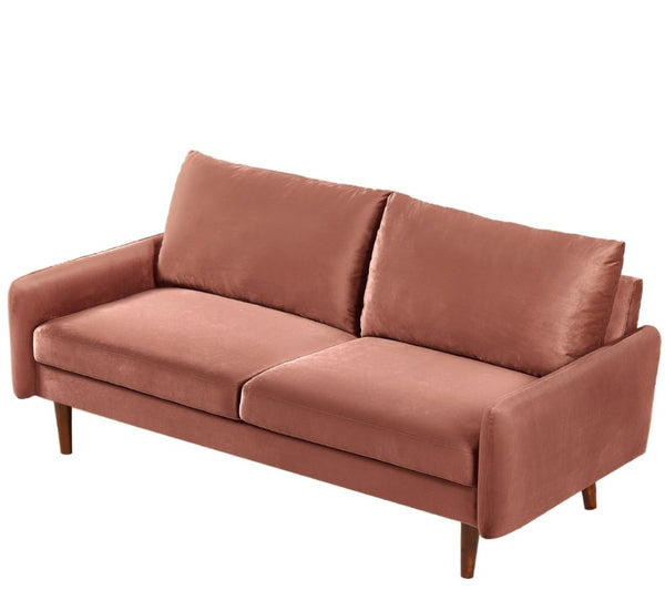 English Elm Kent Velvet Upholstered Sofa with Tapered Wood Legs for a Sleek Living Room Rose B2735P542652