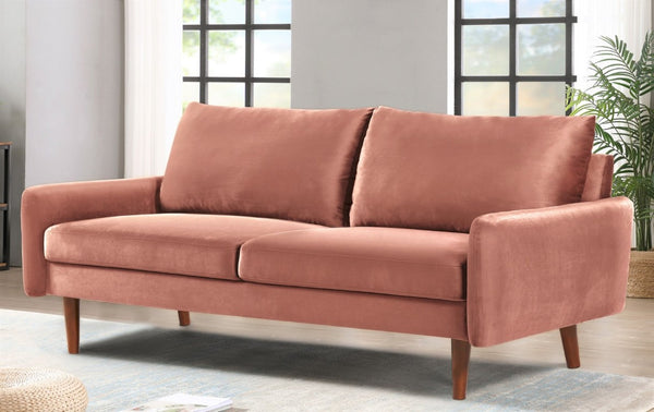 English Elm Kent Velvet Upholstered Sofa with Tapered Wood Legs for a Sleek Living Room Rose B2735P542652