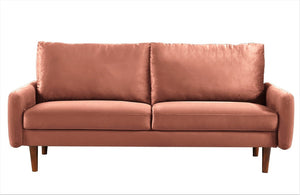 English Elm Kent Velvet Upholstered Sofa with Tapered Wood Legs for a Sleek Living Room Rose B2735P542652