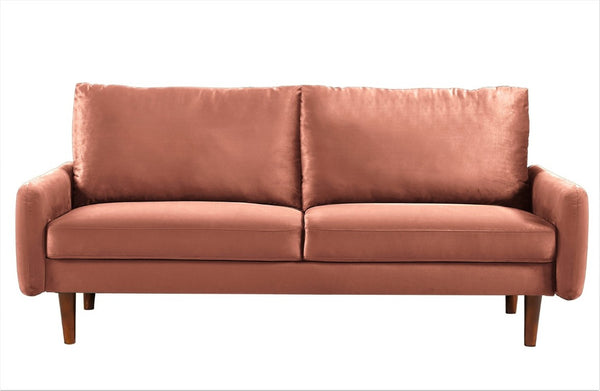 English Elm Kent Velvet Upholstered Sofa with Tapered Wood Legs for a Sleek Living Room Rose B2735P542652