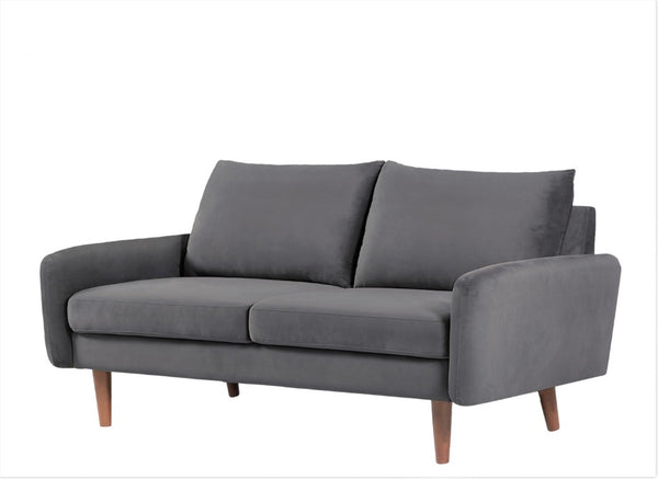 English Elm Kent Velvet Upholstered Loveseat with Tapered Wood Legs for Modern Living Rooms Gray B2735P542655