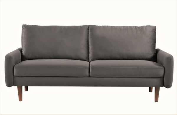 English Elm Kent Velvet Upholstered Loveseat with Tapered Wood Legs for Modern Living Rooms Gray B2735P542655