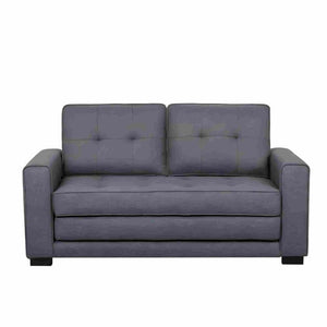 English Elm 58W Tufted Convertible Sleeper Loveseat with Solid Wood Frame and Polyester Upholstery Dark Gray B2735P552214